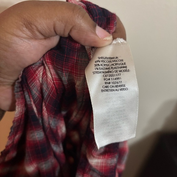 Alice + Olivia Glenna Plaid Roll Cuff Shirt Size XS - Picture 6 of 6